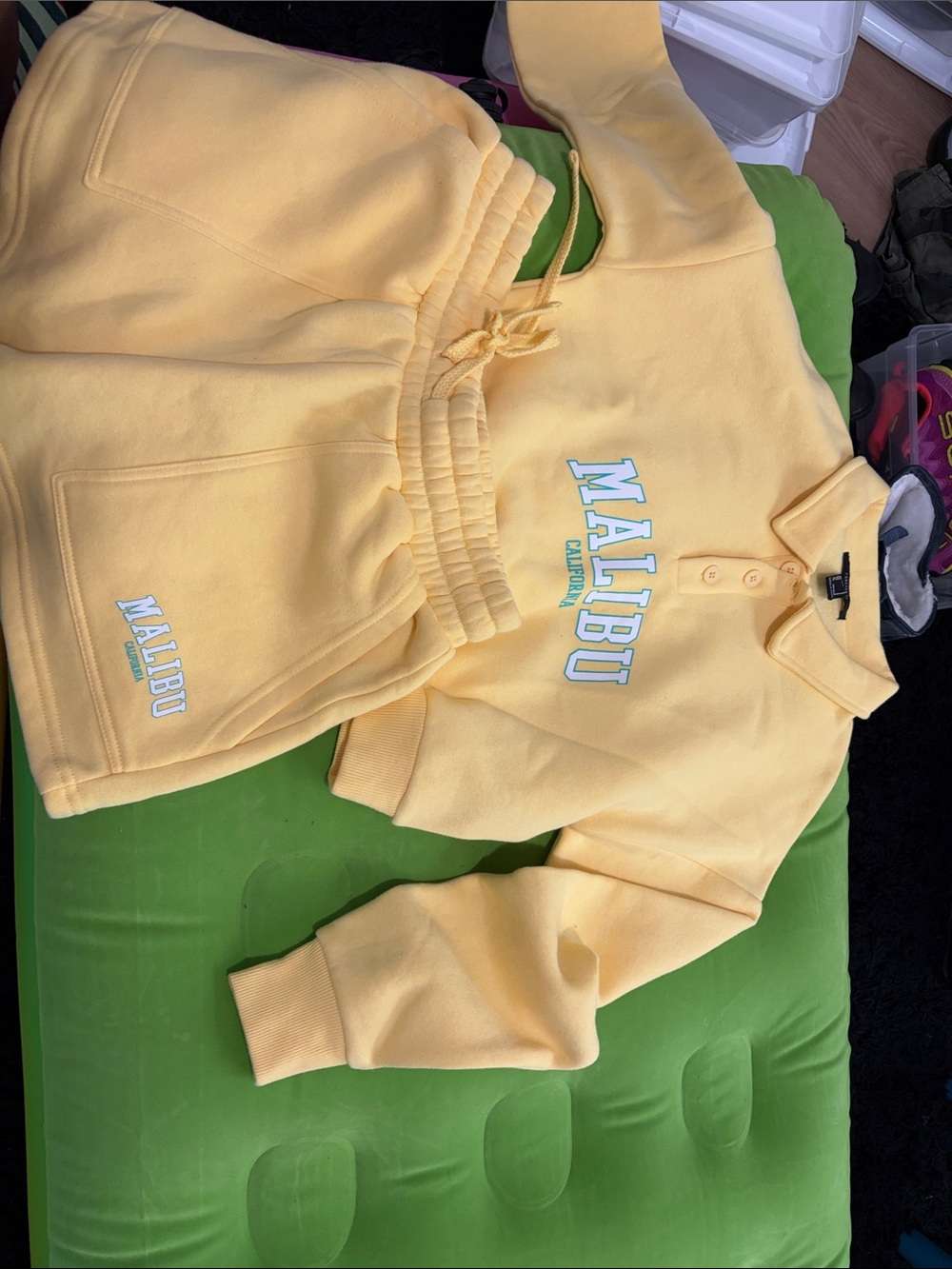Forever 21 Yellow Malibu Sweat shorts:Joggers Set